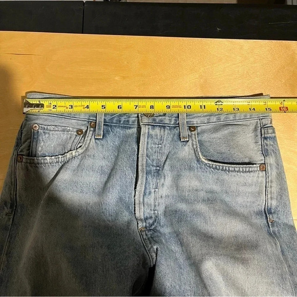 AGOLDE Jamie High Rise Classic Distressed Jeans Shakedown Light Blue Size 28 - Picture 9 of 11